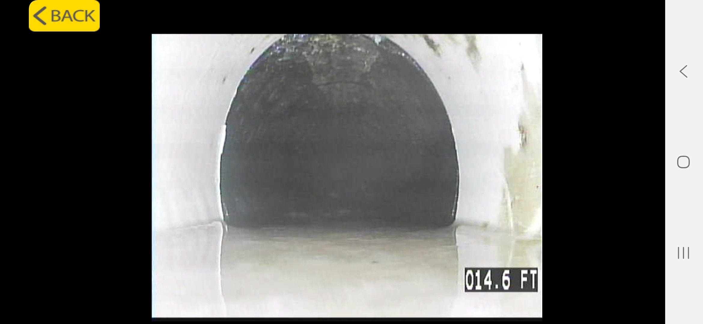 Leesburg — camera inspection pipe interior at 14.6 ft